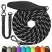 Aystkniet Bungee drag line for dogs 3m 5m 10m 15m 20m 30m shock -absorbing dog leash with padded handle reflective threads lockable hook for medium large dog 20m 8mm black
