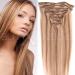 Clip in Extensions Real hair 8 Tressen cheap hair extension remy human hair real hair 8 tresse 20 clips smooth 50cm -70g #18/613 dark blonde/bright light blonde for hair sealing 50 cm (70 g) No.800 - 18/613 dark blonde/bright blonde
