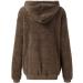 Warm Plush Hooded Winter Coat for Women | Zip Up Drawstring Jacket in Brown | Plus Size 5X-Large - Buy Online on GoSupps.com