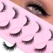 False Eyelashes Slender Charming Fluffy Foxy Eye Lashes Natural Eyelashes Cat Eye Lashes 10mm Small Lashes Easy to Apply Gorgeous Slender Faux Mink Lashes 5 Pairs 3D (5 Pairs-S39)