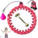 Weighted Smart Hula Hoops for Adults Weight Loss,2 in 1 Abdomen Fitness Exercise Massage Hoola Hoops, 24 Detachable Knots Adjustable Weight Auto-Spinning Ball. PINK