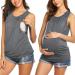 UNibelle Maternity Nursing Tank Top | Double Layer Sleeveless Pregnancy Shirt - Wine Red & Gray | S-XXL - Buy Online on GoSupps.com