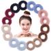 Rlanos Ponytail Elastics Small Hair Ties Rubber Bands Styles Scrunchie Fashion Hair Rubber for Girl's and Women's (Multicolor) Each color (Fluffy Fur Elastic Bands (12))