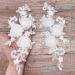White 3D Pearl Organza Embroidered Lace Flower Appliques - 1 Pair for Wedding Dress & Craft DIY - Buy Online on GoSupps.com