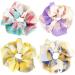 BETITETO Flower Chiffon Jumbo Scrunchies for Curly Hair - Pack of 4 | Abstract Pattern | Elastic Hair Ties for Women and Girls - Buy Online on GoSupps.com