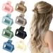 Small Square Hair Claw Clips for Thin Hair 1.6 Inch Medium Size Rectangle Hair Clips Matte Non-Slip Hair Accessories for Women and Girls (8-Multi Colour)