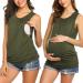UNibelle Women's Maternity Nursing Top Breastfeeding Tank Top Tee Shirt Double Layer Sleeveless Pregnancy Shirt S-XXL S C_green