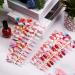 192 Short Full Cover Stiletto Fake Nails - Almond Press on Nails with Patterns | Rainbow Series - Buy Online on GoSupps.com