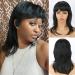 Matthia 80s 90s Mullet Wigs Pixie Cut Wigs with Bangs for Black Women  Wolf Cut Wig Straight Short Black Synthetic Wigs with Bangs Glueless Mullet Wig for Black Women Full Machine Made Wig(Blakc Wig) Black