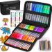 Soucolor Gel Pens for Adult Coloring Books Deluxe 120 Pack-60 Colored Gel Pens 60 Refills and Travel Case with 40% More Ink Gel Art Markers Set for Drawing Journaling Scrapbooking Art Kit Supplies
