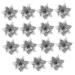 HOMSFOU 15pcs Decorative Flower Christmas Flowers Christmas Flower Ornaments Christmas Tree Pendants Christmas Flower Poinsettia Flowers Pvc Imitation Flower Golden Pink Flower Silver 13x13cm
