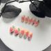 24Pcs Short French Press on Nails - Nude Pink Acrylic Square False Nails with Flower Designs for Women and Girls - Buy Online on GoSupps.com