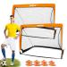 Poray Portable Soccer Goal Net for Kids & Adults,Pop Up Soccer Goal with 210D Oxford & Extra Stakes,Birthday Gift & Fun for Backyard and Soccer Training 4FT Vibrant Orange