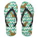 Mnsruu flip-flops with cartoon-dachshund motif bone paw print for at home hotel spa bedroom travel XS for women and men X-Small multicolored