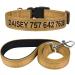 Tagme dog collar and leash personalized reflective dog collar with 1.5m double -sided reflective dog leash for small khaki s (1 Pack) khaki set