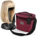 Wig Travel Case with Collapsible Stand - Dome Foam Head - Zipper Carrying Case - Burgundy - Buy Online on GoSupps.com