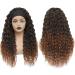 Ombre Brown Water Wave Headband Wig 26 Inch | Synthetic Glueless Half Wig with Headbands | 180% Density Curly Wigs for Black Women | Natural Daily Wear - T30-16 - Buy Online on GoSupps.com