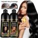 3-in-1 Black Hair Dye Shampoo for Women and Men - 100% Gray Coverage - Herbal Ingredients - 500ml - Buy Online on GoSupps.com