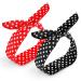 Prasacco 2 Pieces Polka Dot Headbands for Girls Women Retro Bandana Headbands Cute Polka Dots Bow Headwrap Hair Accessories for Women and Girls(Red+Black)