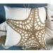 DECOPOW Embroidered Nautical Decor Pillow Cover | 18-Inch Square Decorative Canvas Pillow | Nautical Style Deco (Wheat-Starfish) - Buy Online on GoSupps.com