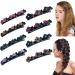 yohica Satin Fabric Hair Bands Four-Leaf Clover Chopped Hairpin Duckbill Clip Braided Hair Clip with Rhinestones for Women Sparkling Crystal Stone Braided Hair Clips-8pcs Multi-colored-8pcs-1