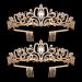 2 Pack Gold Crystal Crowns Tiara for Women, Girls Elegant Princess Rhinestone Crown with Combs, Bridal Wedding Headbands Prom Birthday Party Halloween Hair Accessories Jewelry Gifts for Women Girls 2Pcs Gold Crown 2PCS