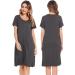 Lovasy Women's Nightshirt in Dark Gray XL with Pockets | Soft Maternity & Nursing Nightdress - Buy Online on GoSupps.com