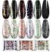 Sparkle Holographic Chameleon Glitter Dip Powder Nail Kit 6 Colors Set with Opal foils Easy to use for dip Nail Starters Perfect for White and Black Nail Art (Dip Liquid Set Not Included) SG063