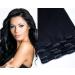 Clip In Extensions Set 100% Real Hair 7 pieces 70g Hair Extension 45cm Clip-In Hair Extension No. 1 Black