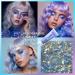 Prreal Body Glitter Gel 50ml | Holographic Face & Nail Sequins for Festival Makeup | Chunky Shimmer Eyeshadow in Blue Purple - Buy Online on GoSupps.com