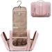 BAGSMART Toiletry Bag for Women, Travel Toiletry Organizer with hanging hook, Water-resistant Cosmetic Makeup Bag Travel Organizer for Shampoo, Full Sized Container, Toiletries, Pink Baby Pink -Medium