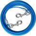 Haiyuan dog tie out cable 10/15/20/25/30 ft dog runner for yard steel wire dog cable with durable superior clips blue dog chains for outside dog lead for large dogs up to 165 lbs 20ft blue