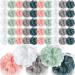 50 Pcs Loofahs Bulk Bath Shower Sponge 40g Soft Net Body Scrubber Sponge Ball Body Shower Pouf Bath Scrunchies Shower Loofah for Kid Men and Women (Vivid Colors)