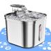 Cat Water Fountain Stainless Steel, MISFANS 74oz/2.2L Automatic Pet Water Fountain Dog Water Dispenser with Water Level, Replacement Filter Kit and Silicone Mat Suitable for Cat, Dogs