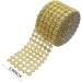 YYaaloa Gold Rhinestones Ribbon Bling Wrap 4 x 10 Yards - Perfect for Wedding Cakes, Crafts, and Events - Buy Online on GoSupps.com