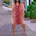 Plus Size Red Tshirt Dress for Women | V-Neck Oversized Tunic with Pockets | Flowy Midi Summer Dress 5XL - Buy Online on GoSupps.com