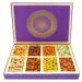 Ghasitaram Gifts Diwali Gifts Fusion 8 Parti Box of Crunchy Cashews Crunchy Peanuts Flavoured Raisins and Flavoured Almonds Box of Crunchy Kaju Peanut Flavoured Raisin Almond