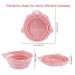 Foldable Silicone Makeup Brush Cleaner Bowl - 2 Pieces Portable Tool for Brushes Sponges & Puffs (Pink Gray) - Ideal for Travel - Buy Online on GoSupps.com