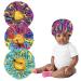 3 Pack Kids Satin Bonnets Hair Bonnet for Showering Adjustable Silky Sleeping Cap Flower Night Hats for Toddler Child Baby One Size Fun Prints-1