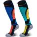 Muezna merino wool ski socks men's women's knee high-performance thermal mosocks for winter snow snowboarding outdoor sports hunting 2 pairs (royal blue Seegr n) 39-43