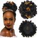 Abellee DreadLock Bun Afro High Puff Drawstring Ponytail Wig Synthetic Faux Locs Hair Bun Pony Tail Hairpieces Clip In Hair Extentions for Black Women (1B/27)