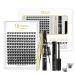 DIY Eyelash Extensions Kit QUEWEL 144 Pcs Lash Clusters Eyelash Clusters Golden Tweezer Cluster Lashes Bond and Seal Waterproof Clusters Lash Glue Remover for DIY Lash Extensions (QU-RR-DH-01) 1 Count (Pack of 1) DIY Lash Extensions Kit-RR01