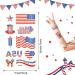 20 Sheets Patriotic Temporary Tattoos - Red White Blue 4th of July Stickers for Kids & Adults - Independence Day Design - Buy Online on GoSupps.com