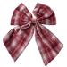 YUPs Tartan bow knot hair clips Plaid fashion accessories Festive hairpins Handmade bow knot clip for Girls and Women (Wine)