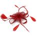 Ladies Feather Beaded Beak Clip Fascinator Weddings Races Royal Ascot Hair Piece Red