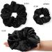 Black Scrunchies Hair Ties for Women - Big Satin Scrunchie Exra Large Jumbo Gaint Oversized Cute Scrunchy for Curl Thick Hair Ligas Para el Cabello De Mujer Decorations Hair Accessories - Buy Online on GoSupps.com
