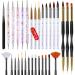 Saviland 31PCS Nail Art Brushes Set - Nail Brushes for Nail Art U V Gel Nail Brushes, Acrylic Nail Brushes, Liner Brushes, Dotting Tools Set, Nail Design Kit for Nail Salon Home Use 31pcs Nail Brushes