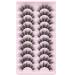 Zenotti E Fluffy False Eyelashes 18mm - 10 Pairs | Faux Mink D Curl Cat Eye Lashes - Buy Online on GoSupps.com