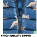 Baby Puffer Jacket Toddler Winter Coat Hooded Outerwear Blue Dinosaur 6-12 Months - Buy Online on GoSupps.com