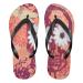 Mnsruu Red Flower Dragonfly Flip Flops Size XXL for Men and Women